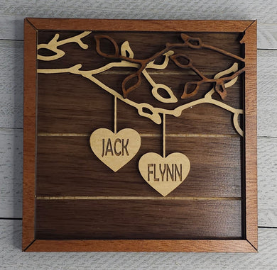Family Tree Hanging Hearts Sign