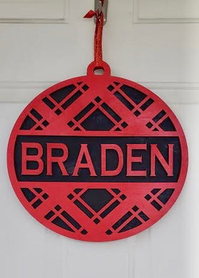 Buffalo Plaid Ornament Sign