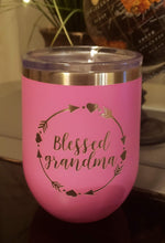 Load image into Gallery viewer, Blessed Grandma 12 oz. Stemless Wine Tumbler