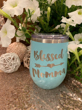Load image into Gallery viewer, Blessed Momma 12 oz. Stemless Wine Tumbler