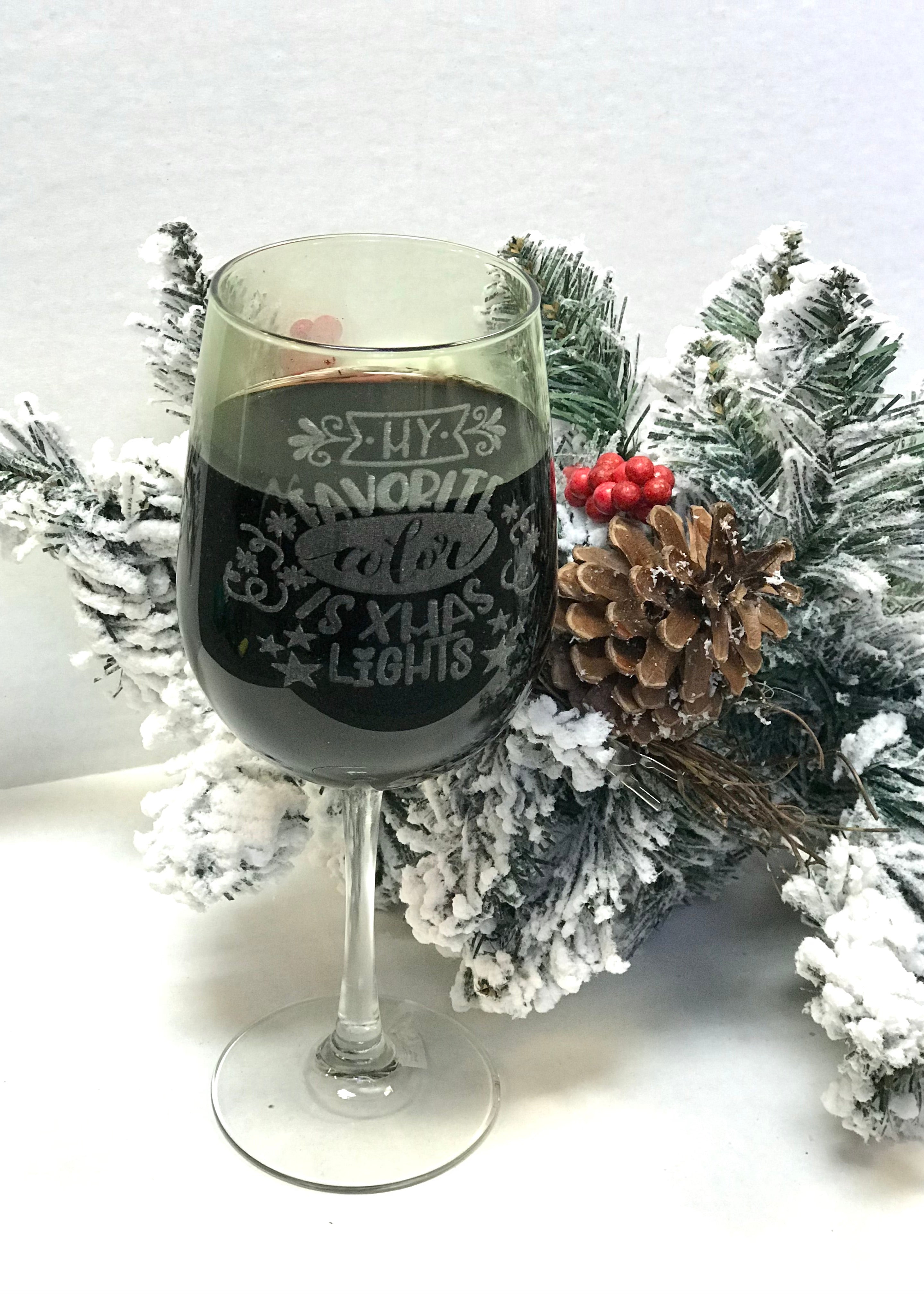 Silver Christmas Wine Glasses, Christmas Glasses