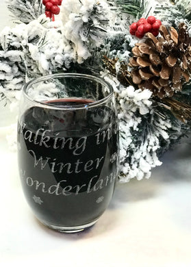 Winter Wonderland Stemless Wine Glass